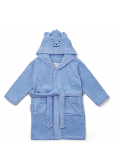 Lily Mr Bear Bathrobe in Sky Blue