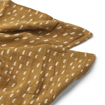 Graphic Stroke / Golden Caramel Lewis Muslin Cloth 2-pack