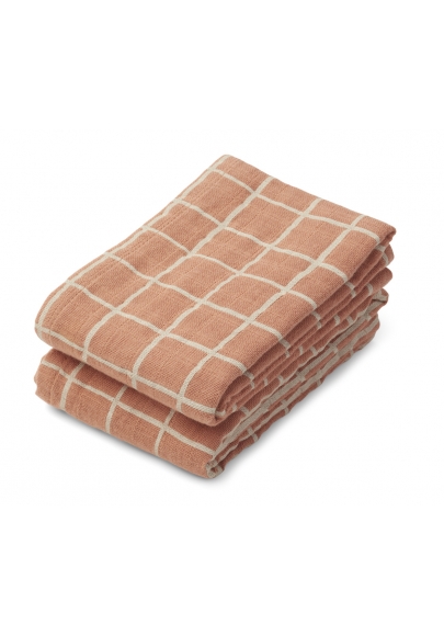 Check / Tuscany Rose Lewis Muslin Cloth 2-pack