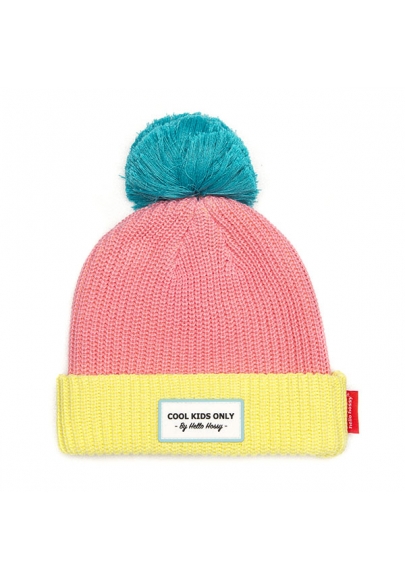 Color Block Pink Winter Hat