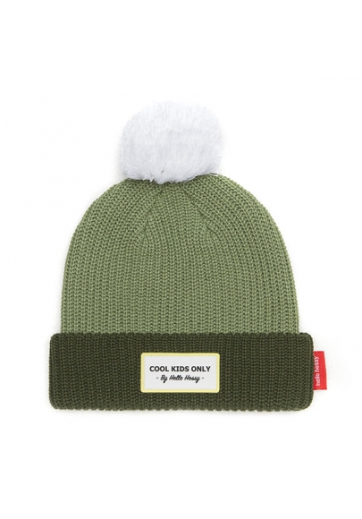 Color Block Khaki Winter Hat