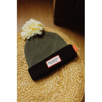 Color Block Olive Winter Hat