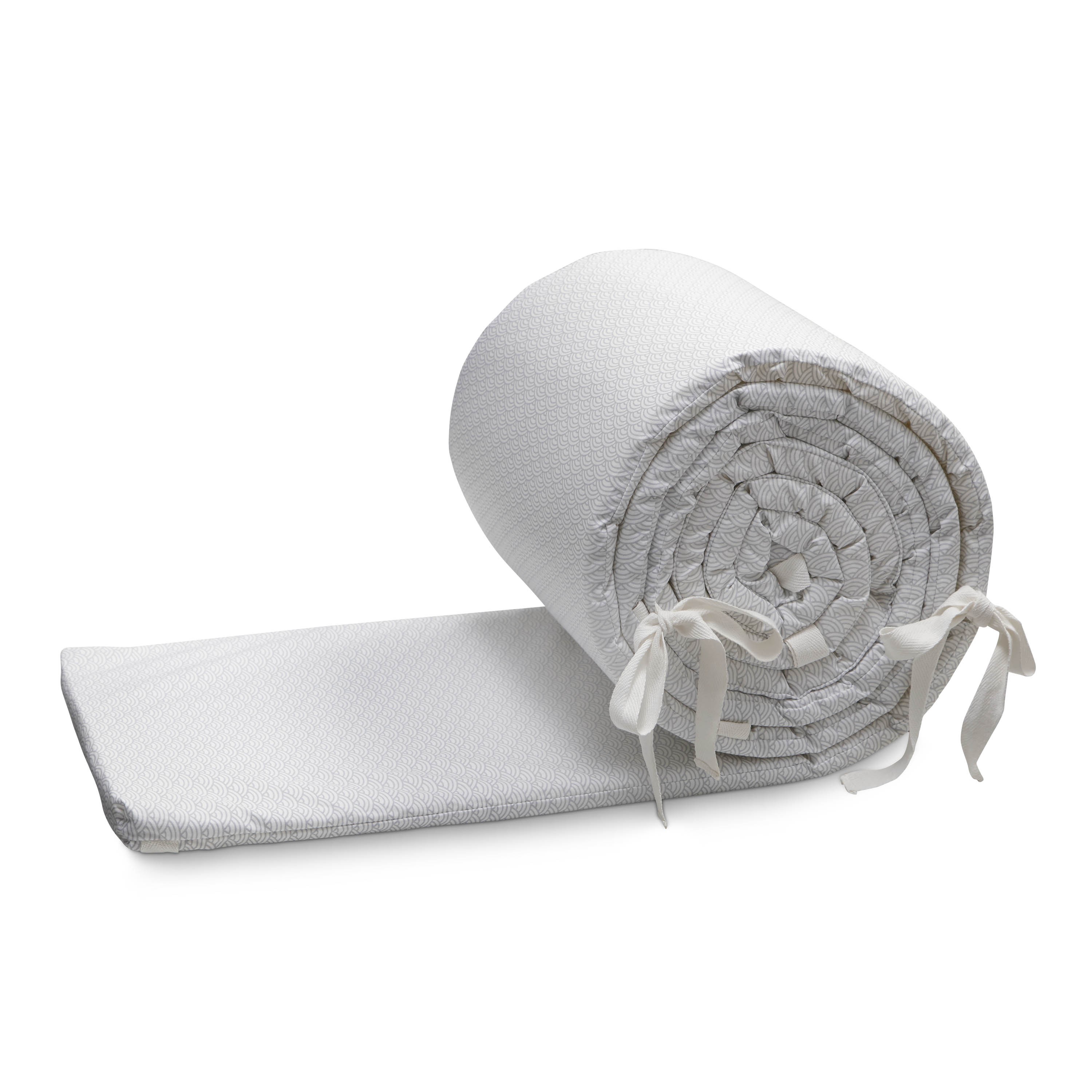 grey crib bumper