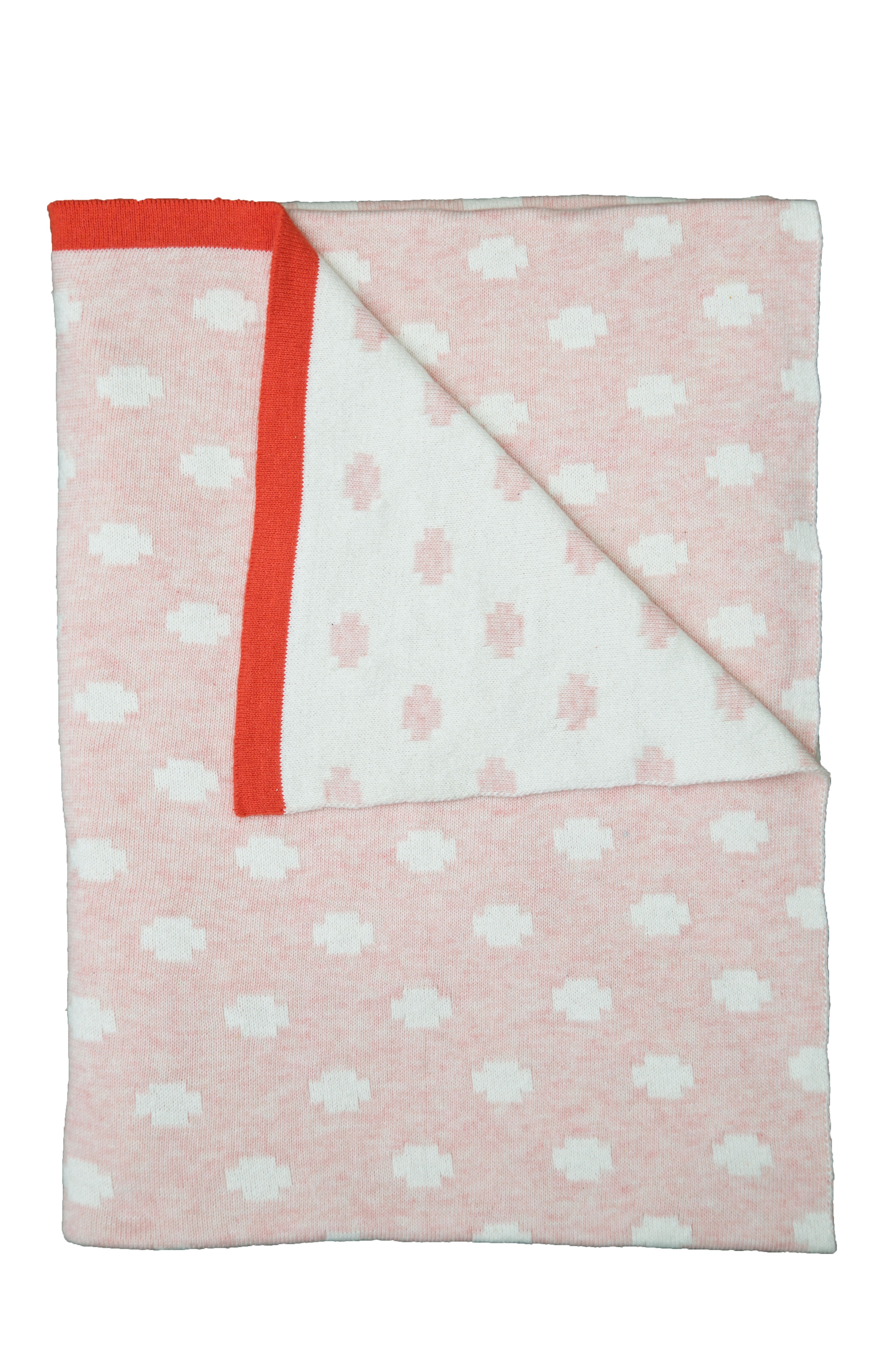 Pink Baby Cotton Blanket Criss Cross Avery Row
