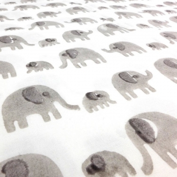 Grey Elephant Pillow Cover