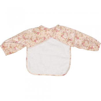 Floral Rose Coated Bib with Long Sleeves