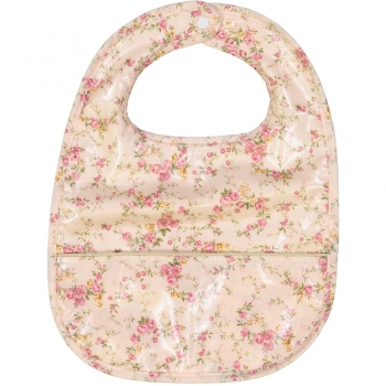 Floral Rose Coated Bib with Pouch
