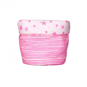 Neon Pink Stars & Stripes Medium Storage Basket
