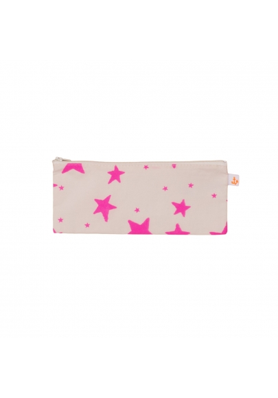 Neon Pink Stars Small Pencil Case