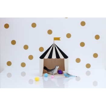 Mini Circus Shadow Box ‚Big Top’ Black & White