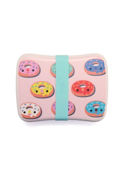 Pink Donut Bamboo Lunch Box