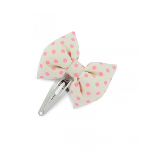 Bow Tie Hair Clip Neon Pink Dots Luciole Et Petit Pois