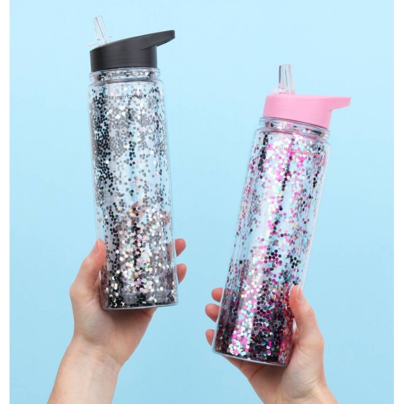 Pink / Multicolour Glitter Drinking Bottle A Little Lovely Company