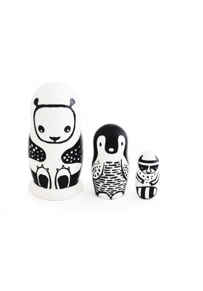 black nesting dolls