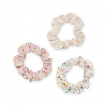 Hair Scrunchies Set of 3 - Print Mix Rose
