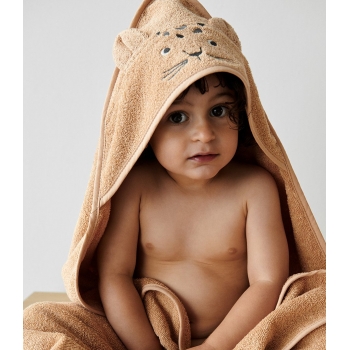 Leopard Hooded Towel Apricot - Augusta